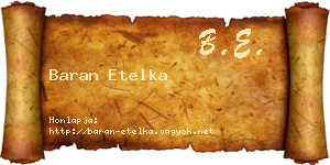 Baran Etelka névjegykártya